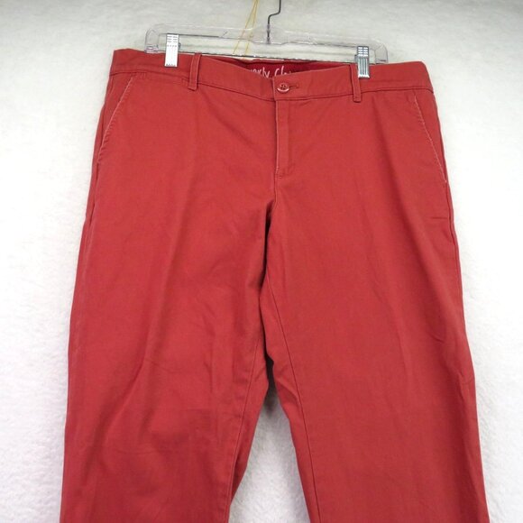 J Crew Jeans Womens Sz 14 Rust Red Waverly Chino Pants Factory Frayed Edges - Picture 3 of 11